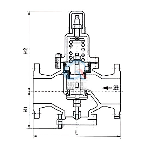 Y42X水用減壓閥，空氣減壓閥外形圖
